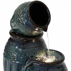 Sunnydaze Decor 27 in. Tour de Vase Ceramic Outdoor Water Fountain -Sunnydaze Decor Sales sunnydaze decor freestanding fountains sss 383 4f 1000