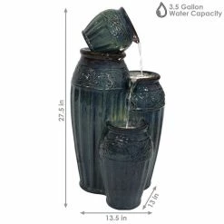 Sunnydaze Decor 27 in. Tour de Vase Ceramic Outdoor Water Fountain -Sunnydaze Decor Sales sunnydaze decor freestanding fountains sss 383 c3 1000