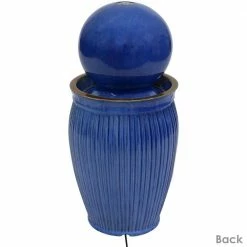 Sunnydaze Decor 29 in. Orb on Pedestal Ceramic Outdoor Fountain with LED Light -Sunnydaze Decor Sales sunnydaze decor freestanding fountains sss 596 44 1000