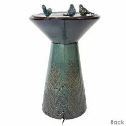 Sunnydaze Decor 28.25 in. Ceramic Outdoor Gathering Birds Cascade Fountain with LED Lights -Sunnydaze Decor Sales sunnydaze decor freestanding fountains sss 697 fa 1000