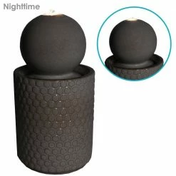 Sunnydaze Decor Modern Orb on Circle-Pattern Base Ceramic Outdoor Cascading Fountain with LEDs 11 Sunnydaze Decor Modern Orb on Circle-Pattern Base Ceramic Outdoor Cascading Fountain with LEDs -Sunnydaze Decor Sales sunnydaze decor freestanding fountains sss 734 1f 1000