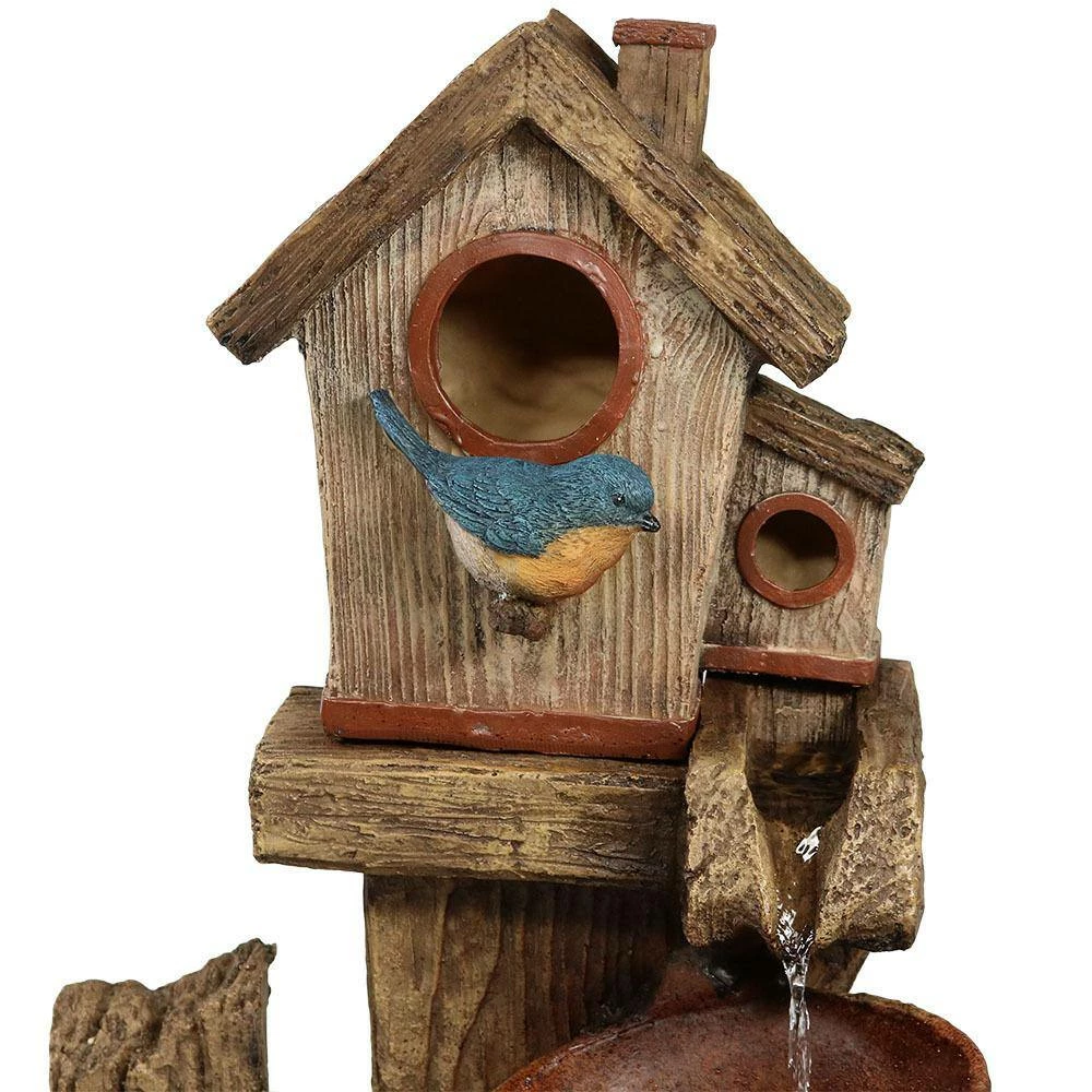 Sunnydaze Decor 26 in. Bluebird House and Buckets Outdoor Water Fountain 4 Sunnydaze Decor 26 in. Bluebird House and Buckets Outdoor Water Fountain - Image 4