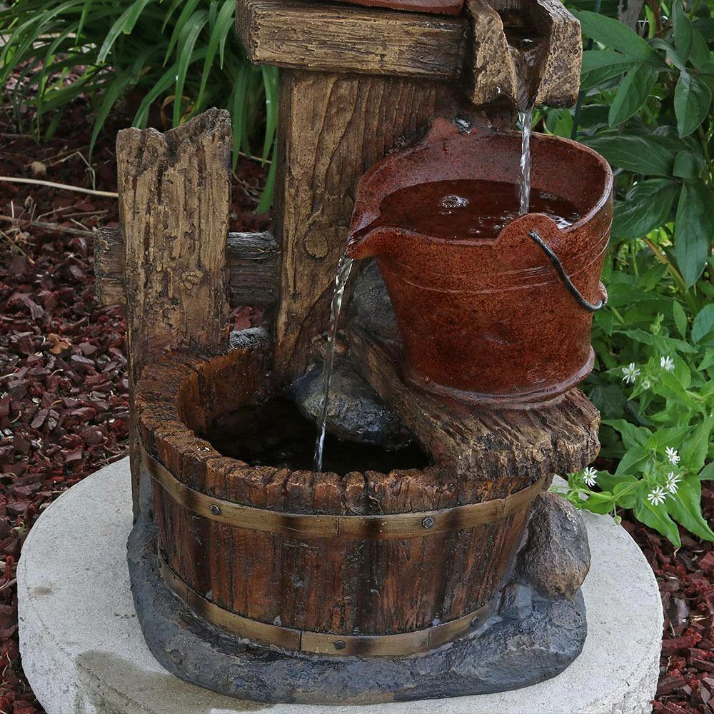 Sunnydaze Decor 26 in. Bluebird House and Buckets Outdoor Water Fountain 3 Sunnydaze Decor 26 in. Bluebird House and Buckets Outdoor Water Fountain - Image 3