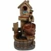 Sunnydaze Decor 26 in. Bluebird House and Buckets Outdoor Water Fountain
