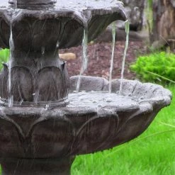 Sunnydaze Decor 3-Tier Dark Brown Classic Tulip Lightweight Outdoor Tiered Fountain -Sunnydaze Decor Sales sunnydaze decor freestanding fountains xca 131502db 44 1000