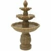 Sunnydaze Decor 3-Tier Polyresin Classic Tulip Outdoor Garden Tiered Water Fountain