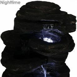 Sunnydaze Decor 24 in. Rock Falls Outdoor Cascade Water Fountain with LED Lights 16 Sunnydaze Decor 24 in. Rock Falls Outdoor Cascade Water Fountain with LED Lights -Sunnydaze Decor Sales sunnydaze decor freestanding fountains xca 132310001 44 1000
