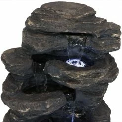 Sunnydaze Decor 24 in. Rock Falls Outdoor Cascade Water Fountain with LED Lights 18 Sunnydaze Decor 24 in. Rock Falls Outdoor Cascade Water Fountain with LED Lights -Sunnydaze Decor Sales sunnydaze decor freestanding fountains xca 132310001 76 1000