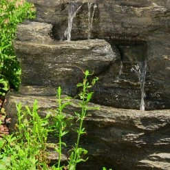 Sunnydaze Decor 24 in. Rock Falls Outdoor Cascade Water Fountain with LED Lights 13 Sunnydaze Decor 24 in. Rock Falls Outdoor Cascade Water Fountain with LED Lights -Sunnydaze Decor Sales sunnydaze decor freestanding fountains xca 132310001 c3 1000