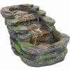 Sunnydaze Decor 13.75 in. Cascading Shale Falls Outdoor Fountain with LED Lights