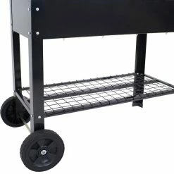 Sunnydaze Decor Galvanized Steel Mobile Raised Garden Bed Cart in Black -Sunnydaze Decor Sales sunnydaze decor garden carts hb 581 1f 1000
