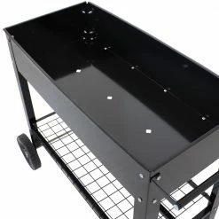 Sunnydaze Decor Galvanized Steel Mobile Raised Garden Bed Cart in Black -Sunnydaze Decor Sales sunnydaze decor garden carts hb 581 4f 1000