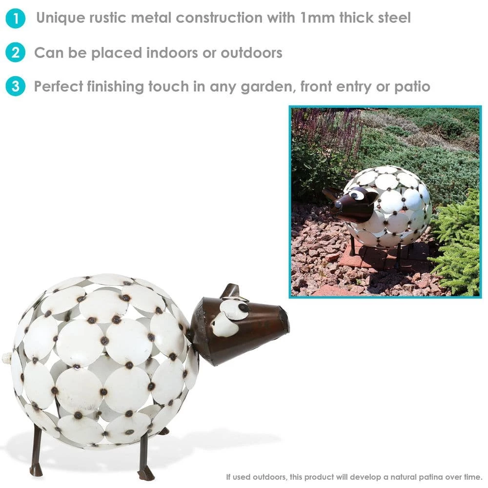Sunnydaze Decor Shelby the Sheep Metal Art Statue 2 Sunnydaze Decor Shelby the Sheep Metal Art Statue - Image 2