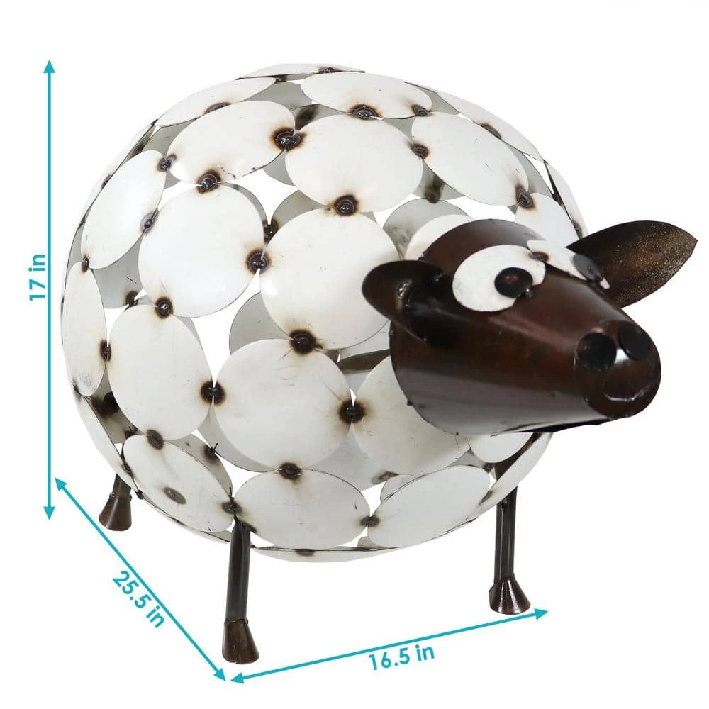 Sunnydaze Decor Shelby the Sheep Metal Art Statue 4 Sunnydaze Decor Shelby the Sheep Metal Art Statue - Image 4