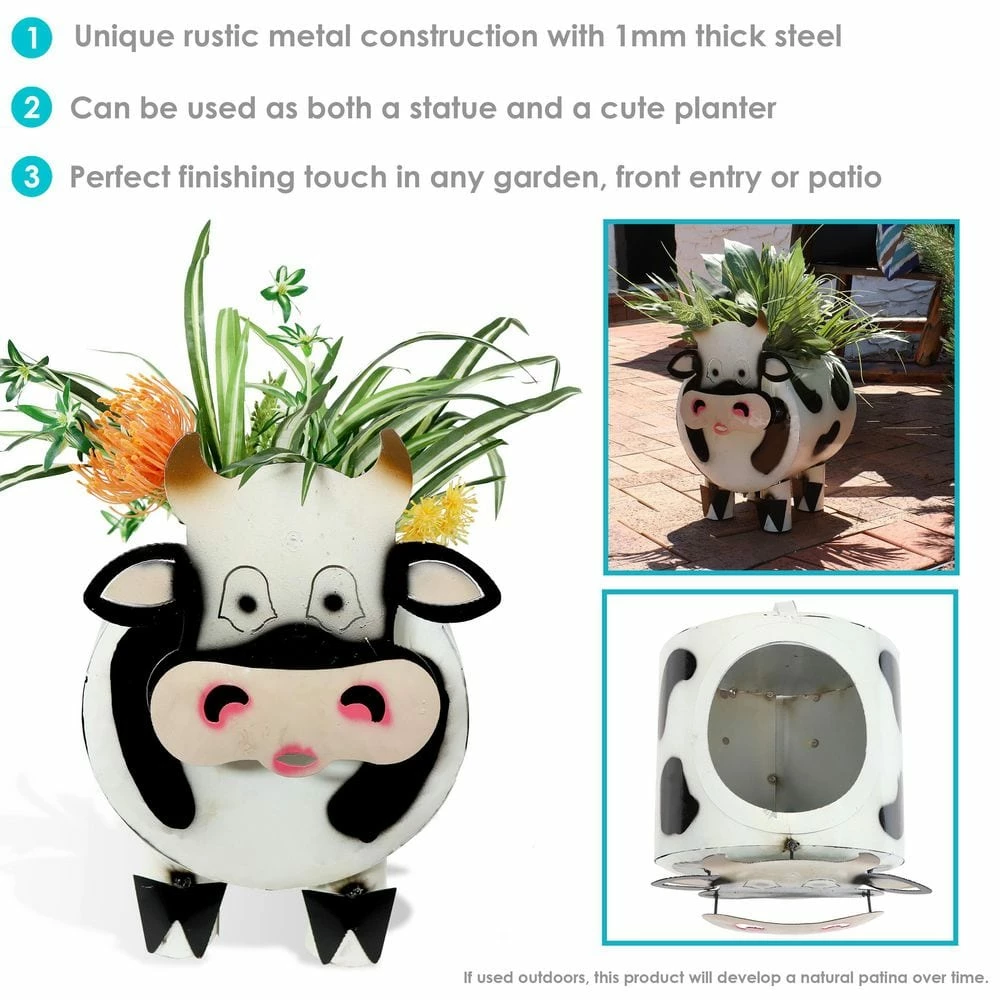 Sunnydaze Decor Colin the Cow Metal Art Statue 2 Sunnydaze Decor Colin the Cow Metal Art Statue - Image 2