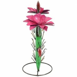 Sunnydaze Decor Sunnydaze 17.5 in. Tall Yellow-Needled Barrel Cactus Steel Garden Statue (2-Pack) -Sunnydaze Decor Sales sunnydaze decor garden statues cue 082 2pk 76 1000