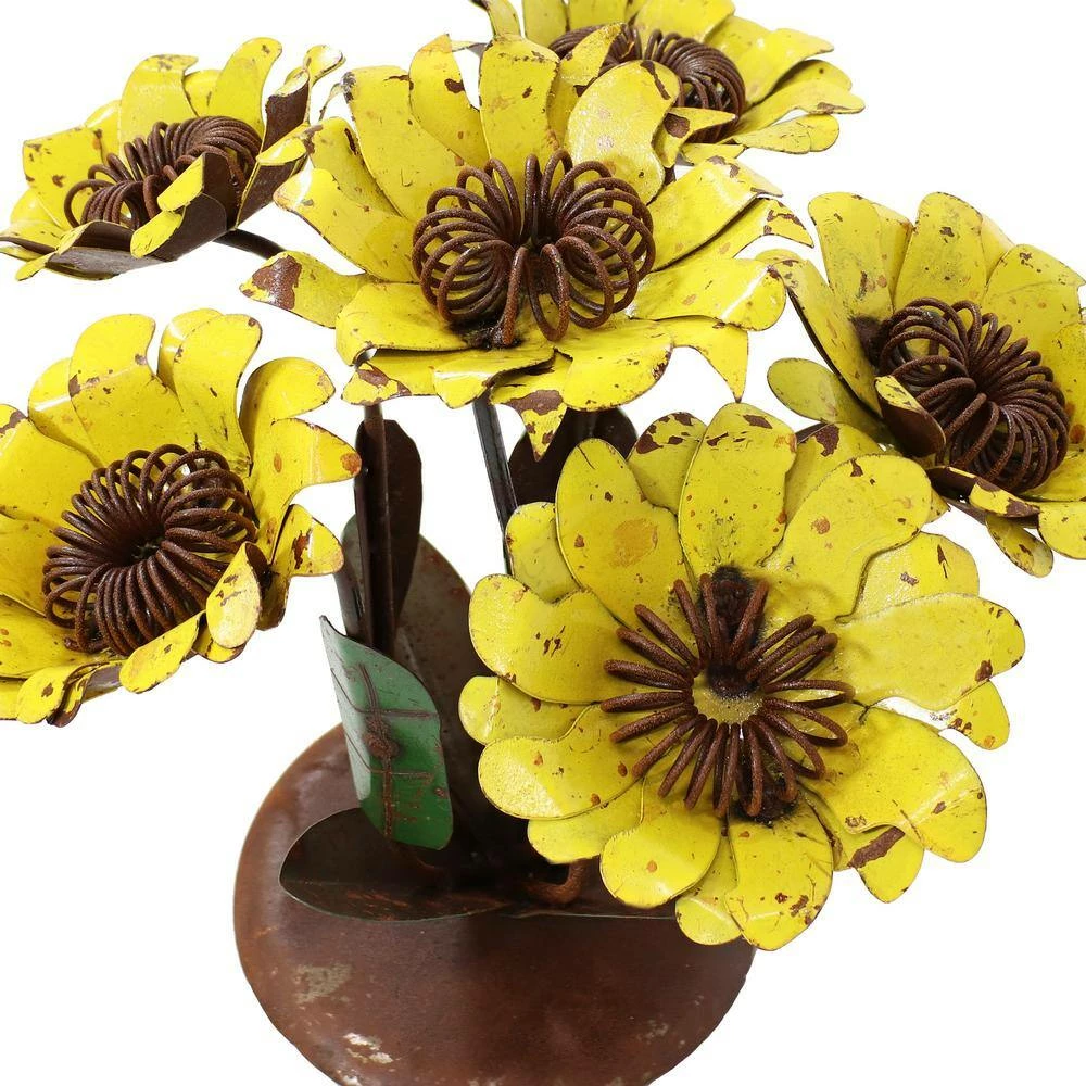 Sunnydaze Decor Sunnydaze 13 in. Tall Indoor/Outdoor Steel Sunflower Bouquet Garden Statue 3 Sunnydaze Decor Sunnydaze 13 in. Tall Indoor/Outdoor Steel Sunflower Bouquet Garden Statue - Image 3