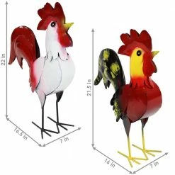 Sunnydaze Decor Sunnydaze 22 in. Tall Lewis and Cluck Steel Rooster Garden Statues -Sunnydaze Decor Sales sunnydaze decor garden statues cue 136 143 fa 1000