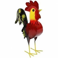 Sunnydaze Decor Sunnydaze 21.5 in. Tall Lewis the Red Rooster Steel Garden Statue