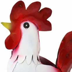 Sunnydaze Decor Sunnydaze 22 in. Cluck the White Rooster Steel Garden Statue -Sunnydaze Decor Sales sunnydaze decor garden statues cue 143 1f 1000