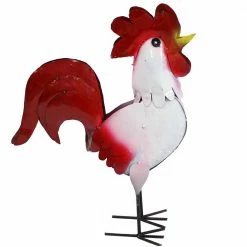 Sunnydaze Decor Sunnydaze 22 in. Cluck the White Rooster Steel Garden Statue -Sunnydaze Decor Sales sunnydaze decor garden statues cue 143 76 1000