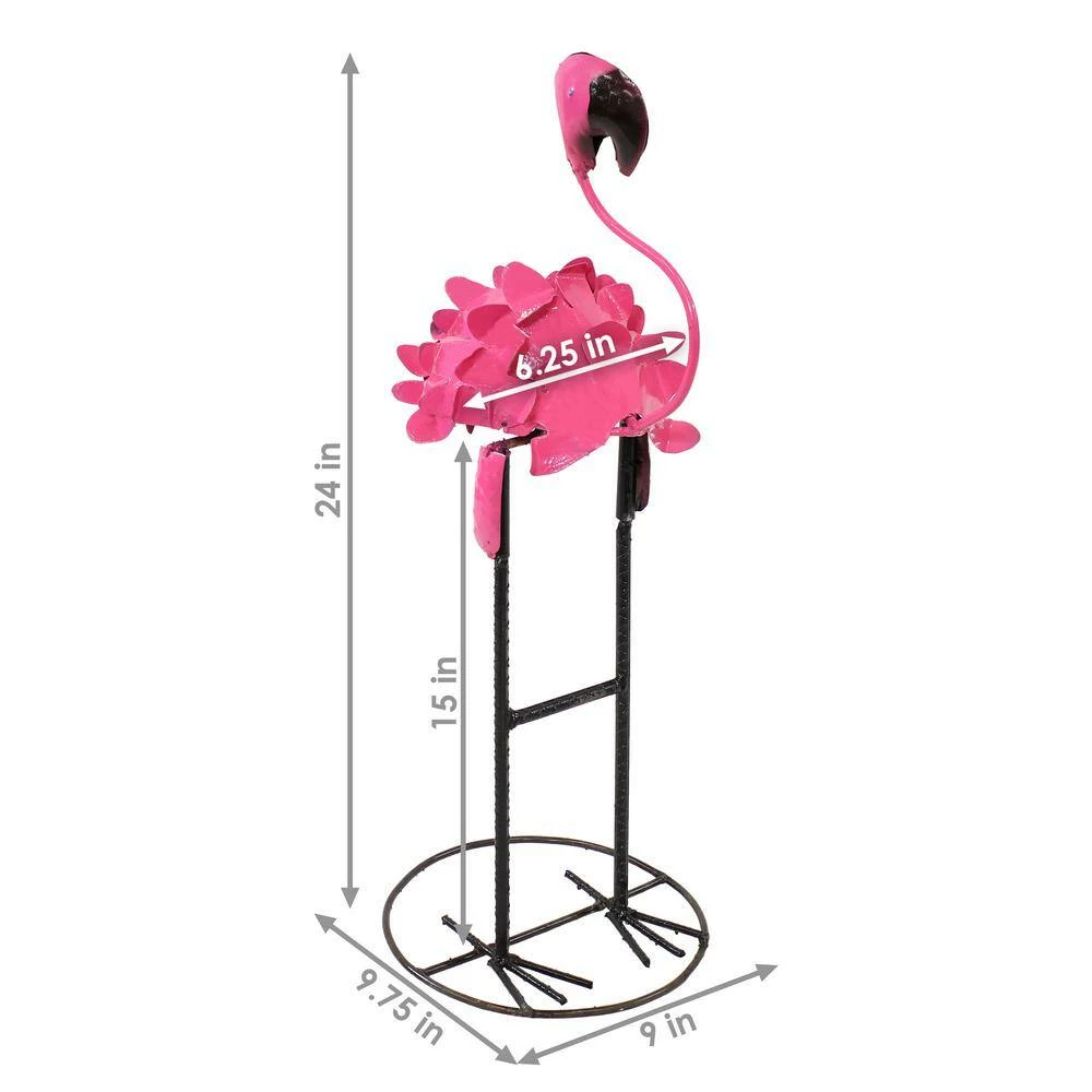 Sunnydaze Decor Sunnydaze 24 in. H Flamingo Metal Garden Statue 3 Sunnydaze Decor Sunnydaze 24 in. H Flamingo Metal Garden Statue - Image 3