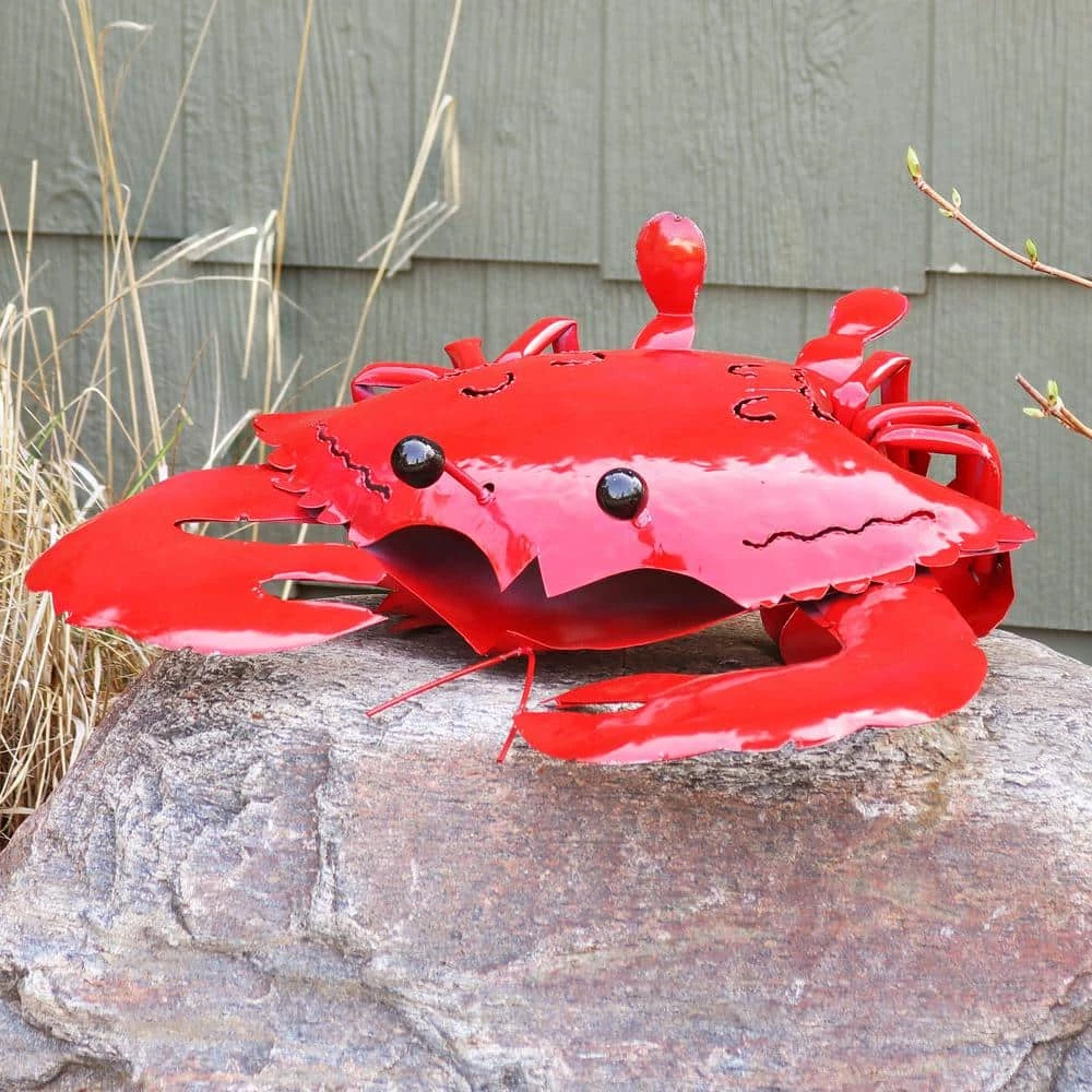 Sunnydaze Decor Sunnydaze 20.25 in. Clawdia the Crab Metal Garden Statue 9 Sunnydaze Decor Sunnydaze 20.25 in. Clawdia the Crab Metal Garden Statue - Image 9