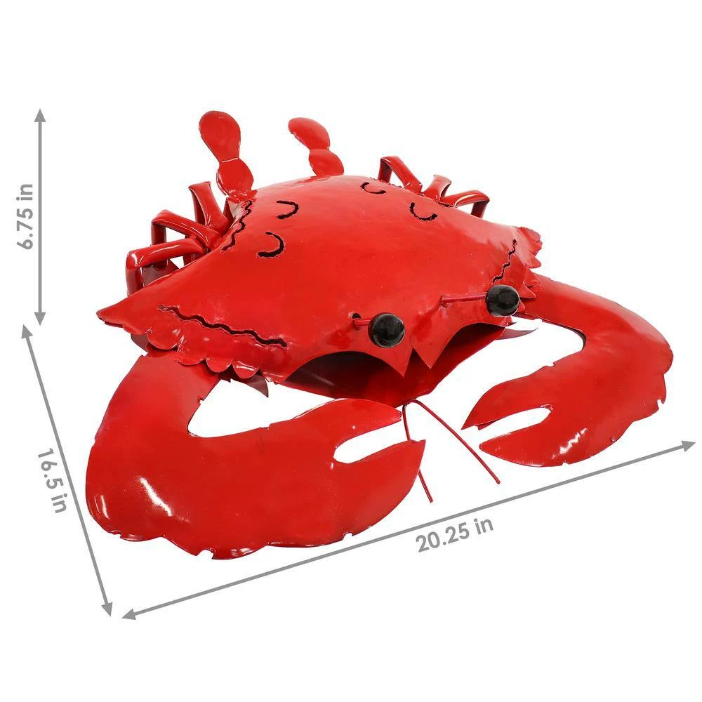 Sunnydaze Decor Sunnydaze 20.25 in. Clawdia the Crab Metal Garden Statue 3 Sunnydaze Decor Sunnydaze 20.25 in. Clawdia the Crab Metal Garden Statue - Image 3