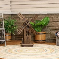 Sunnydaze Decor 34 in. Wood Decorative Outdoor Lawn Decor Dutch Windmill -Sunnydaze Decor Sales sunnydaze decor garden statues dsl 260 44 1000