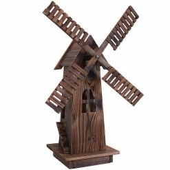 Sunnydaze Decor 34 in. Wood Decorative Outdoor Lawn Decor Dutch Windmill