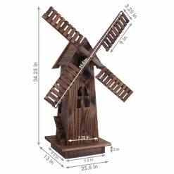 Sunnydaze Decor 34 in. Wood Decorative Outdoor Lawn Decor Dutch Windmill -Sunnydaze Decor Sales sunnydaze decor garden statues dsl 260 fa 1000