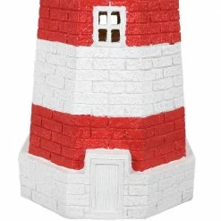 Sunnydaze Decor 36 in. Red Horizontal Stripe Solar LED Garden Statue Lighthouse -Sunnydaze Decor Sales sunnydaze decor garden statues gsi 811 44 1000