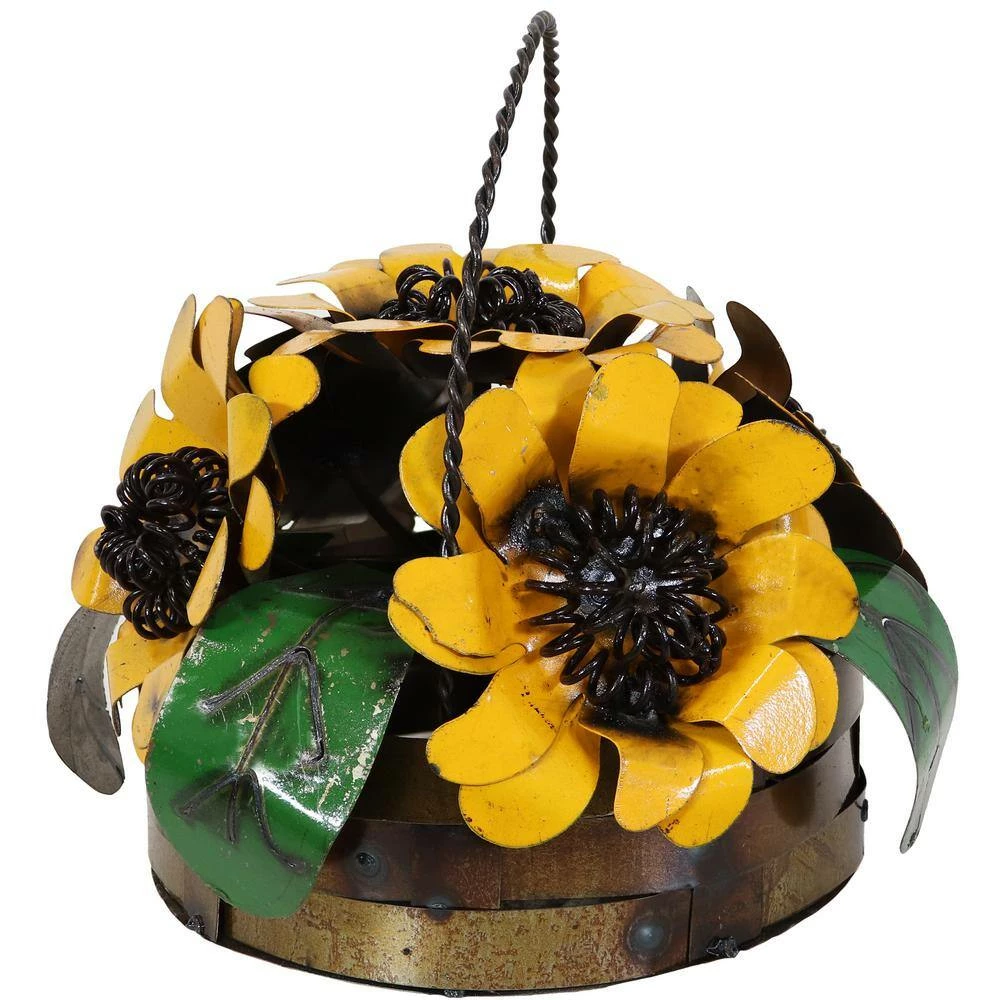 Sunnydaze Decor Sunnydaze 10-Inch Decorative Metal Garden Statue Sunflower Basket 4 Sunnydaze Decor Sunnydaze 10-Inch Decorative Metal Garden Statue Sunflower Basket - Image 4