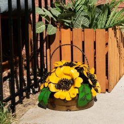 Sunnydaze Decor Sunnydaze 10-Inch Decorative Metal Garden Statue Sunflower Basket 13 Sunnydaze Decor Sunnydaze 10-Inch Decorative Metal Garden Statue Sunflower Basket -Sunnydaze Decor Sales sunnydaze decor garden statues lci 064 31 1000