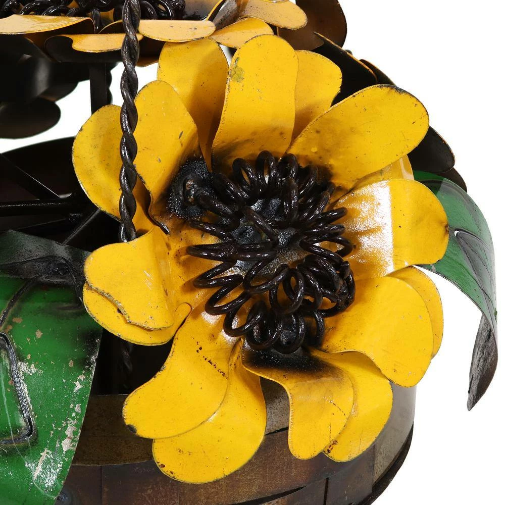 Sunnydaze Decor Sunnydaze 10-Inch Decorative Metal Garden Statue Sunflower Basket 5 Sunnydaze Decor Sunnydaze 10-Inch Decorative Metal Garden Statue Sunflower Basket - Image 5