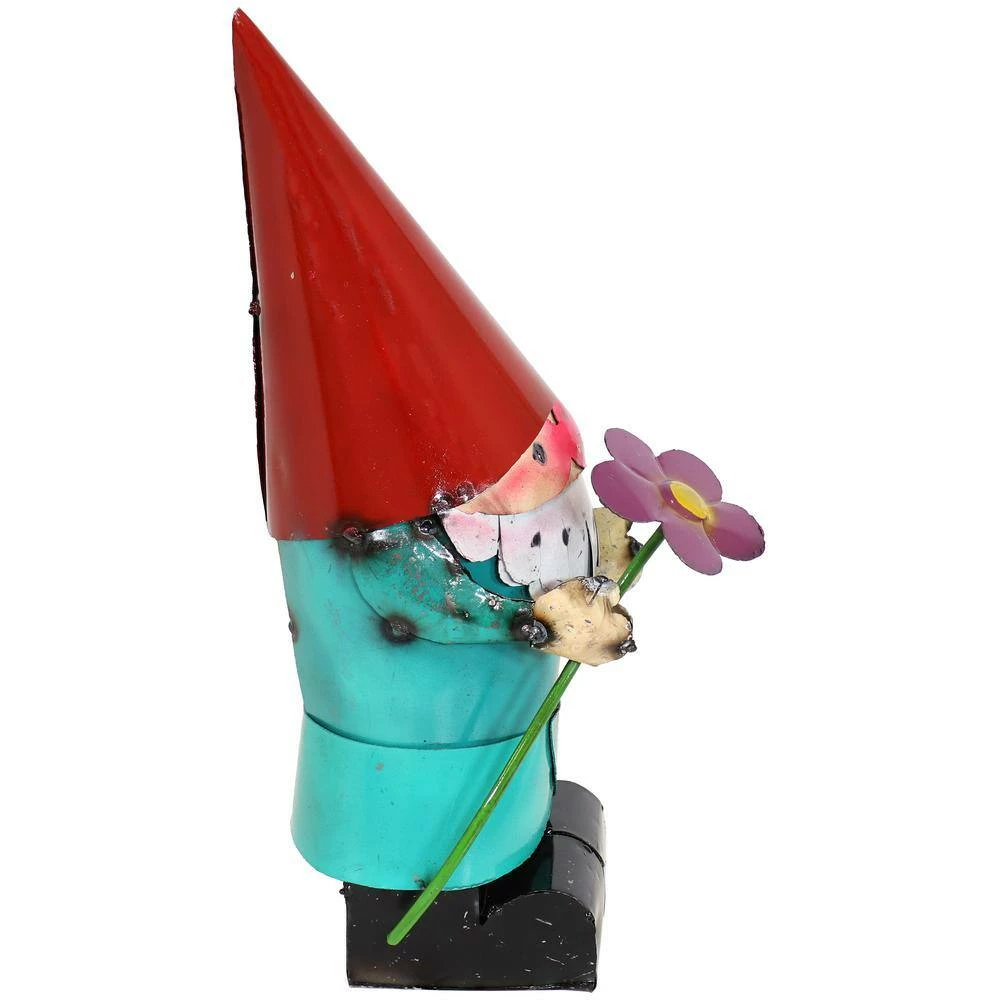 Sunnydaze Decor Sunnydaze 16 in. H Cheerful Flower Gnome Garden Statue - Red Hat 5 Sunnydaze Decor Sunnydaze 16 in. H Cheerful Flower Gnome Garden Statue - Red Hat - Image 5