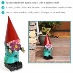 Sunnydaze Decor Sunnydaze 16 in. H Cheerful Flower Gnome Garden Statue - Red Hat 12 Sunnydaze Decor Sunnydaze 16 in. H Cheerful Flower Gnome Garden Statue - Red Hat -Sunnydaze Decor Sales sunnydaze decor garden statues lci 501 fa 1000