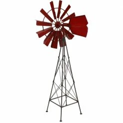 Sunnydaze Decor Sunnydaze Red Farmhouse Windmill Metal Statue -Sunnydaze Decor Sales sunnydaze decor garden statues lci 549 44 1000