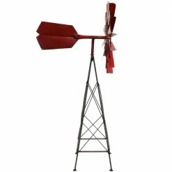 Sunnydaze Decor Sunnydaze Red Farmhouse Windmill Metal Statue -Sunnydaze Decor Sales sunnydaze decor garden statues lci 549 fa 1000