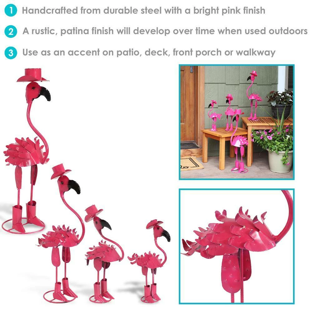 Sunnydaze Decor Sunnydaze Rodeo Flamingo Garden Statues - (4-Pack) 2 Sunnydaze Decor Sunnydaze Rodeo Flamingo Garden Statues - (4-Pack) - Image 2