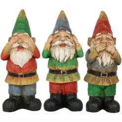 Sunnydaze Decor Hear No Evil Speak No Evil See No Evil 3-Wise Garden Statues (Set of 3)