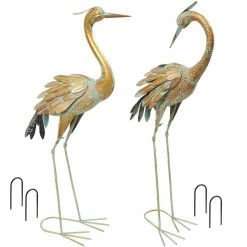 Sunnydaze Decor Golden Crane Metal Garden Statue (Set of 2) -Sunnydaze Decor Sales sunnydaze decor garden statues xca 122 4f 1000