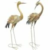 Sunnydaze Decor Golden Crane Metal Garden Statue (Set of 2)