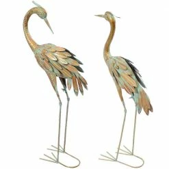 Sunnydaze Decor Golden Crane Metal Garden Statue (Set of 2) -Sunnydaze Decor Sales sunnydaze decor garden statues xca 122 76 1000