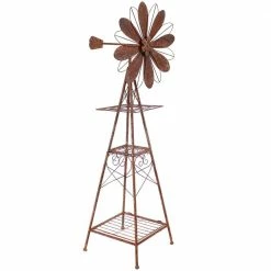 Sunnydaze Decor Rustic Windmill Metal Garden Statue