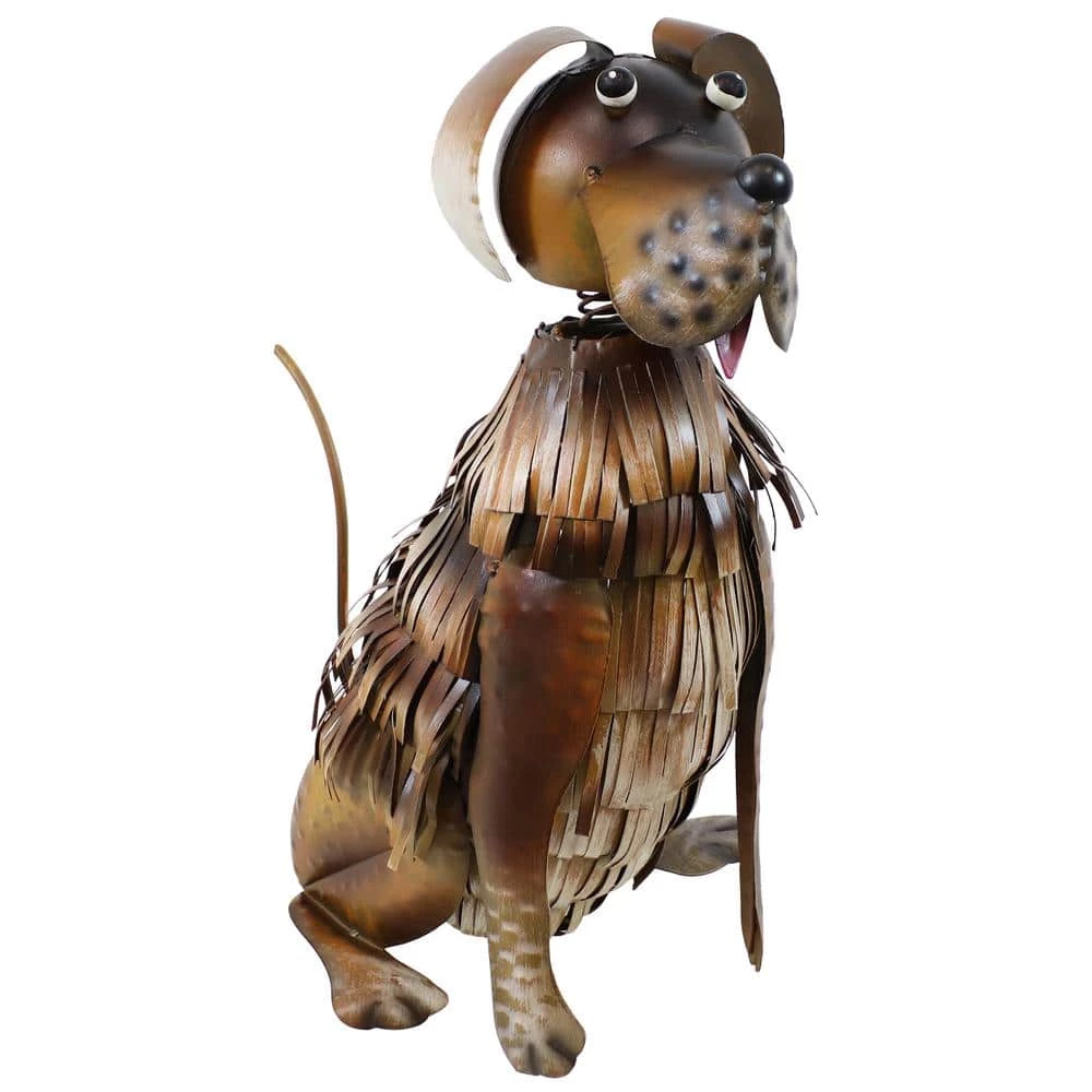 Sunnydaze Decor Sitting Dog Metal Outdoor Garden Statue 1 Sunnydaze Decor Sitting Dog Metal Outdoor Garden Statue