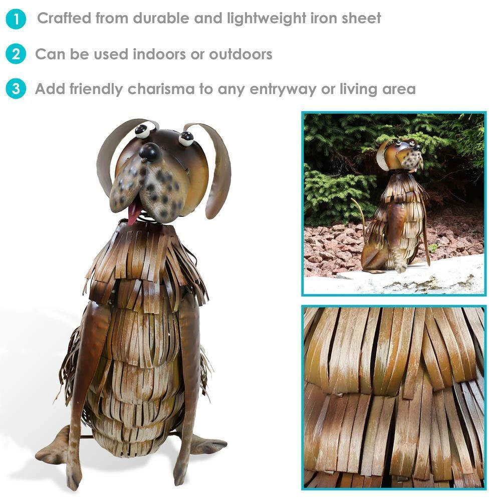 Sunnydaze Decor Sitting Dog Metal Outdoor Garden Statue 3 Sunnydaze Decor Sitting Dog Metal Outdoor Garden Statue - Image 3