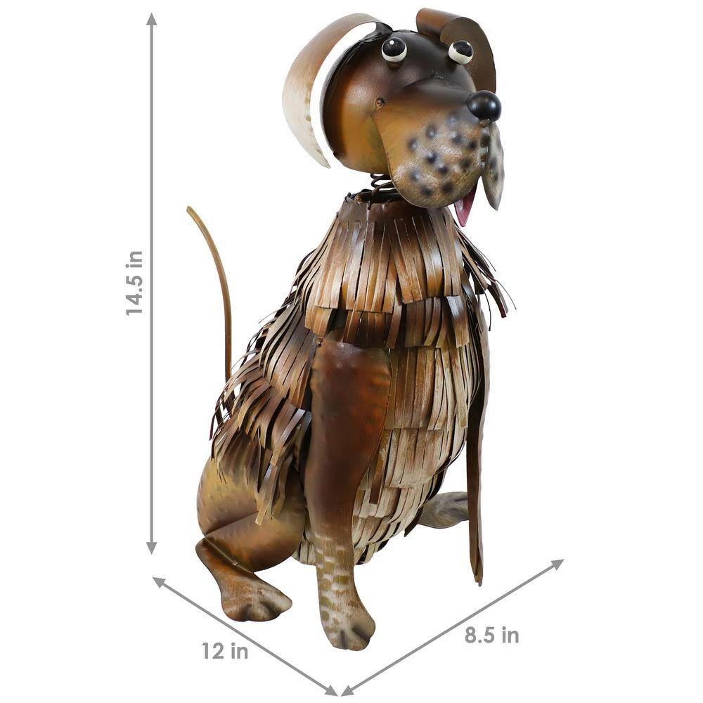 Sunnydaze Decor Sitting Dog Metal Outdoor Garden Statue 4 Sunnydaze Decor Sitting Dog Metal Outdoor Garden Statue - Image 4