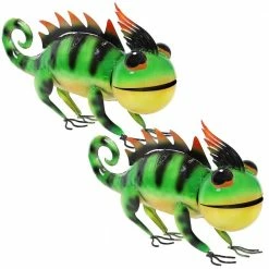 Sunnydaze Decor Greg the Green Chameleon Metal Statue