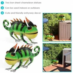 Sunnydaze Decor Greg the Green Chameleon Metal Statue -Sunnydaze Decor Sales sunnydaze decor garden statues xca 231 76 1000